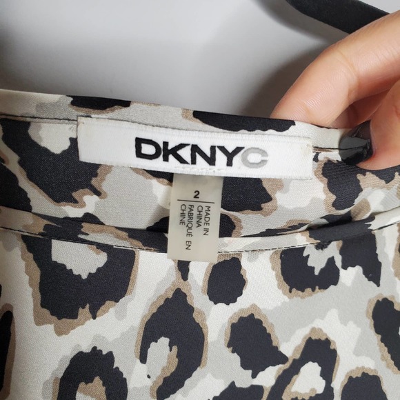 DKNYC Grey Black Tan Animal Print Sleeveless Mini Dress Sz 2 - Picture 5 of 7